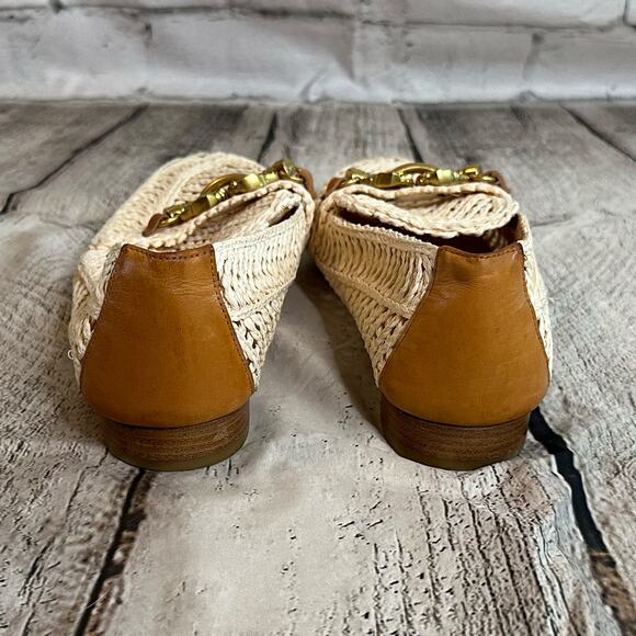 D10 Tory Burch Women’s Tan Leather Loafers, Size 8.5 - Picture 4 of 9